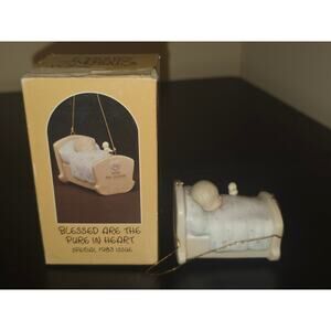 Precious Moments Blessed Are The Pure In Heart 1983 Enesco Baby Crib Ornament